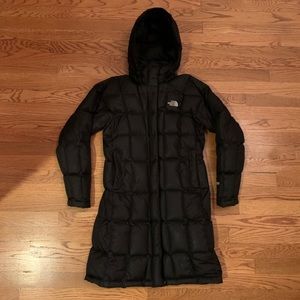 North face mid length puffer jacket